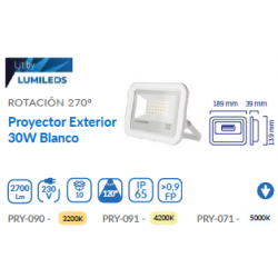 PROYECTOR BLANCO 30W CHIP PHILIPS LUMILEDS5000K