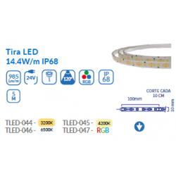 TIRA LED 24V IP68 5M 14,4W/M RGB