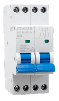 Magnetotérmico Atmoss 4 POLOS REDUCIDOS 2 MÓDULOS 25A 6KA Curva C